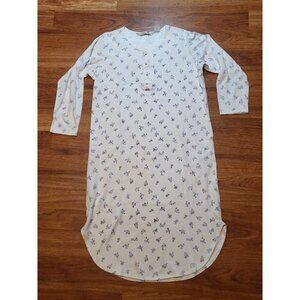 Vintage French Laundry USA White Floral L/S Nightgown Size‎ S